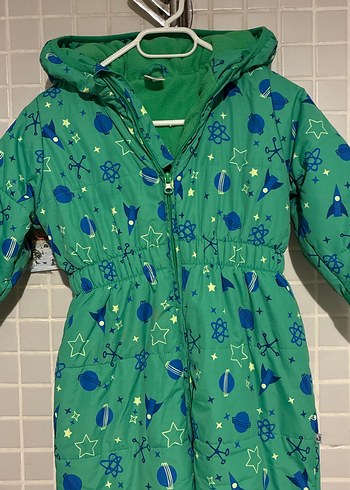 Yeşil Desenli Bebek Kayak Tulumu jegra 3 yaşyayeşil tulum - Görsel 2