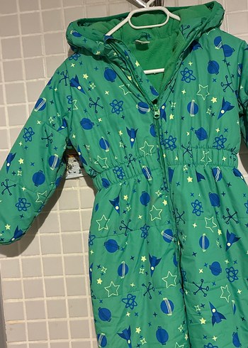 Yeşil Desenli Bebek Kayak Tulumu jegra 3 yaşyayeşil tulum - Görsel 4