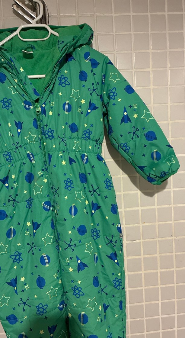 Yeşil Desenli Bebek Kayak Tulumu jegra 3 yaşyayeşil tulum - Görsel 3