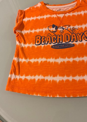 Turuncu Batik Desenli Kız Tişörtü Hello Baby 2 yaş - Görsel 4