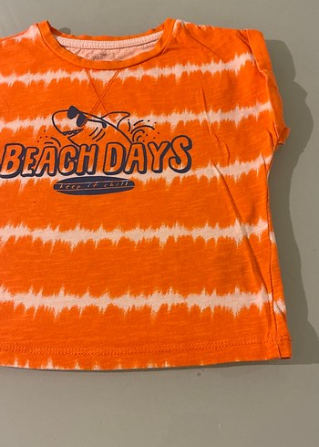 Turuncu Batik Desenli Kız Tişörtü Hello Baby 2 yaş - Görsel 3