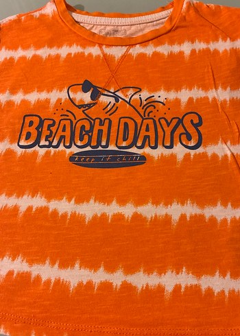 Turuncu Batik Desenli Kız Tişörtü Hello Baby 2 yaş - Görsel 2