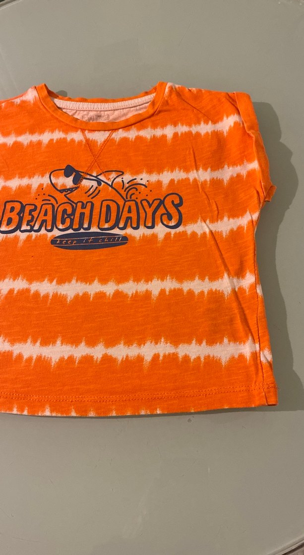 Turuncu Batik Desenli Kız Tişörtü Hello Baby 2 yaş - Görsel 3