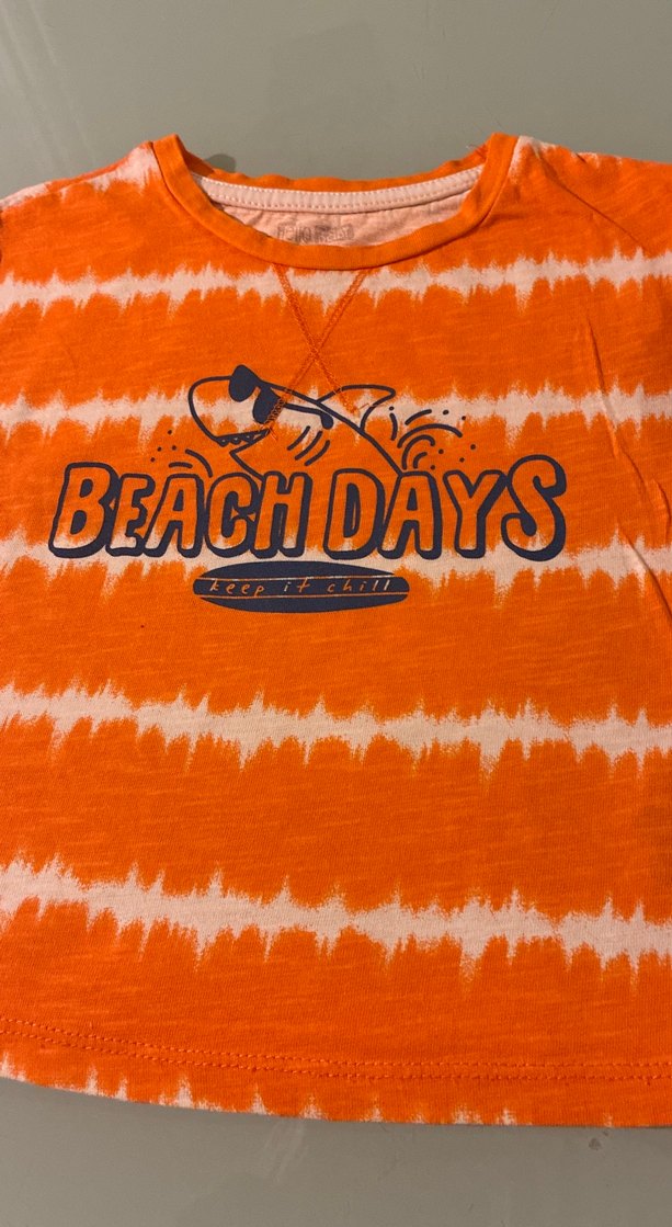 Turuncu Batik Desenli Kız Tişörtü Hello Baby 2 yaş - Görsel 2