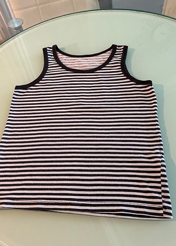 Çizgili Siyah Beyaz Çocuk Atlet penti 5-6 yaş - Görsel 3