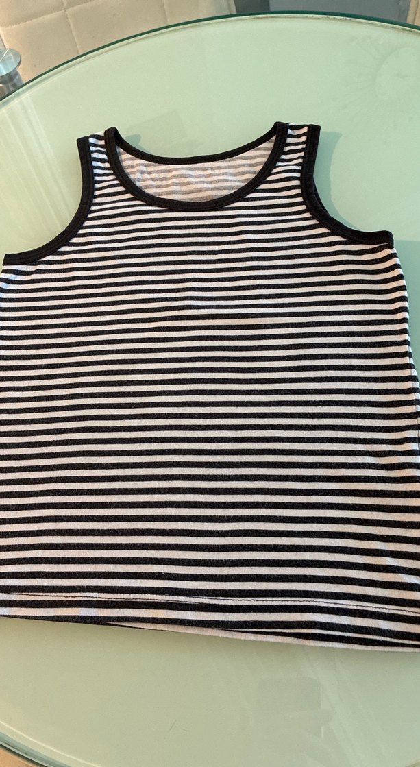 Çizgili Siyah Beyaz Çocuk Atlet penti 5-6 yaş - Görsel 2