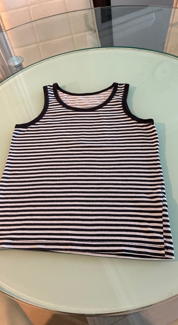 Çizgili Siyah Beyaz Çocuk Atlet penti 5-6 yaş - Görsel 3