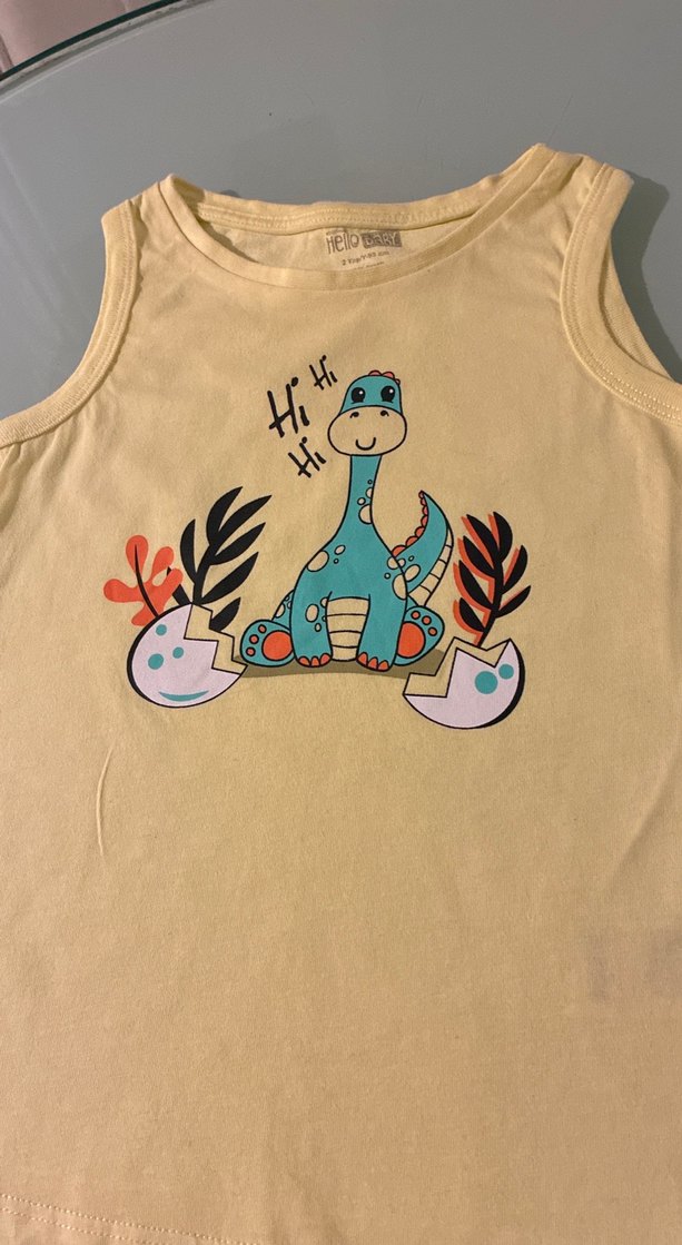 Baskılı Camel Renkli Çocuk Atlet Hello Baby 2 yaş - Görsel 2