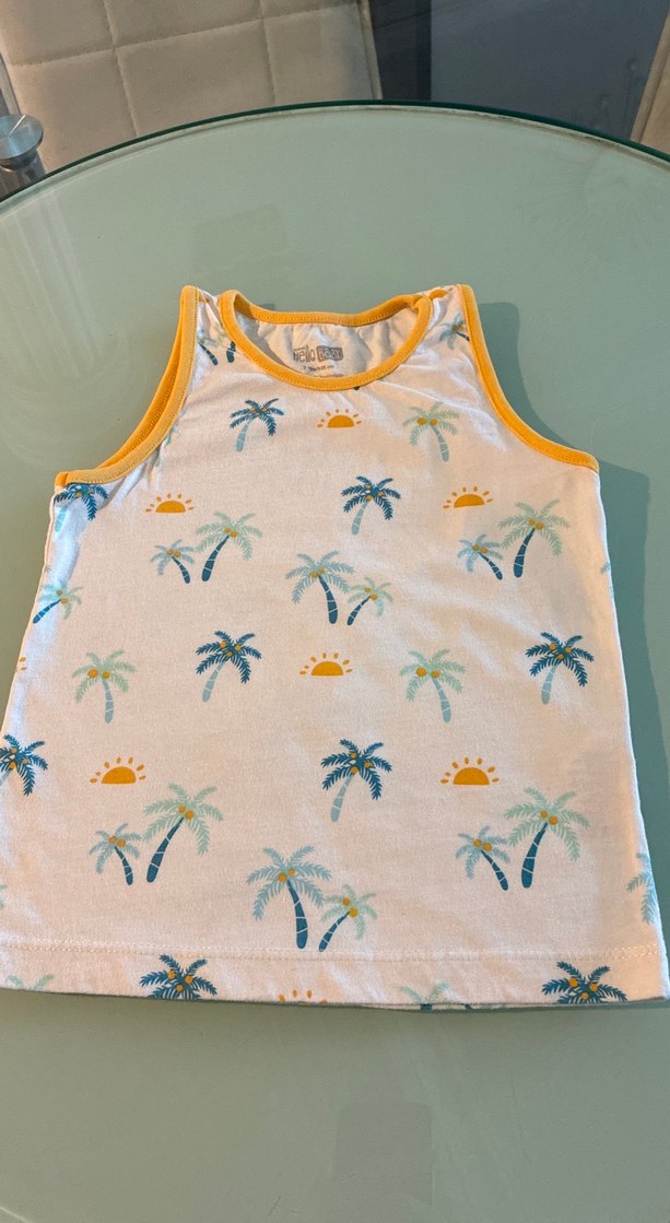 Çocuklar İçin Pastel Renkli Baskılı Atlet Hello Baby 3 yaş - Görsel 2