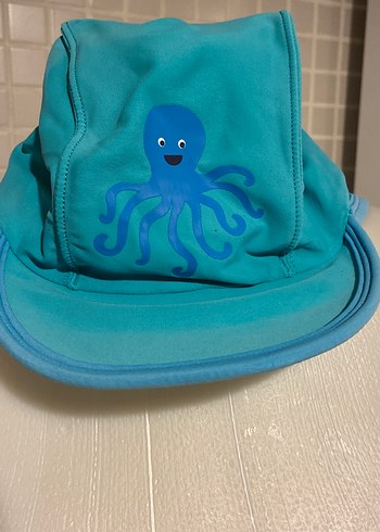 Mavi Bebek şapkası 6-7 yaş ahtapot desenli - Görsel 5