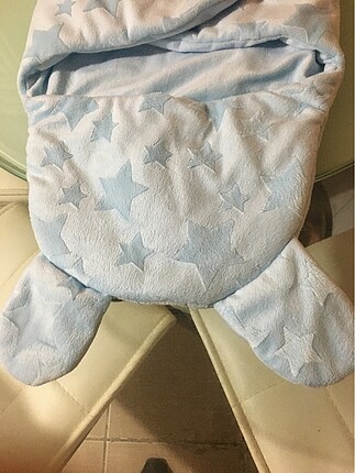  Beden Bebitof mavi polar yıldızlı bebek kundağı
