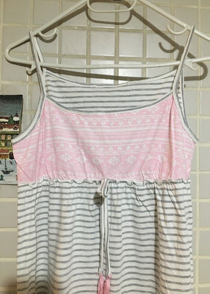 Waikiki 7-8 yaş çizgili penye gecelik - Görsel 2