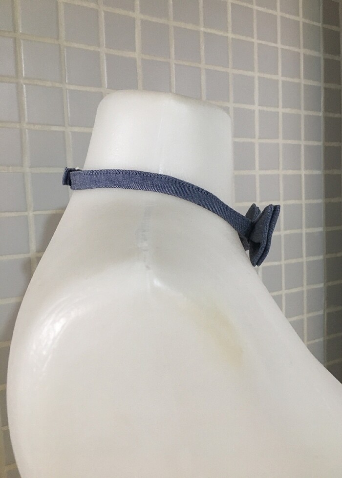 Gri kumaş çocuk papyonu - Görsel 3