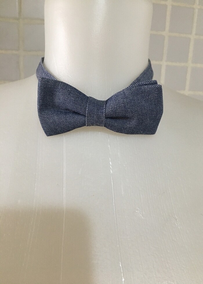 Gri kumaş çocuk papyonu - Görsel 5