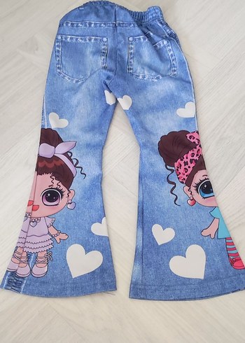 Lace Detaylı Renkli Kız Çocuk Denim Tayt - Görsel 2