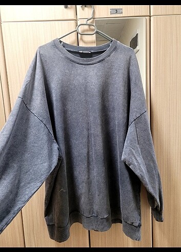 46 Beden gri Renk OVERSİZE SWEATSHİRT