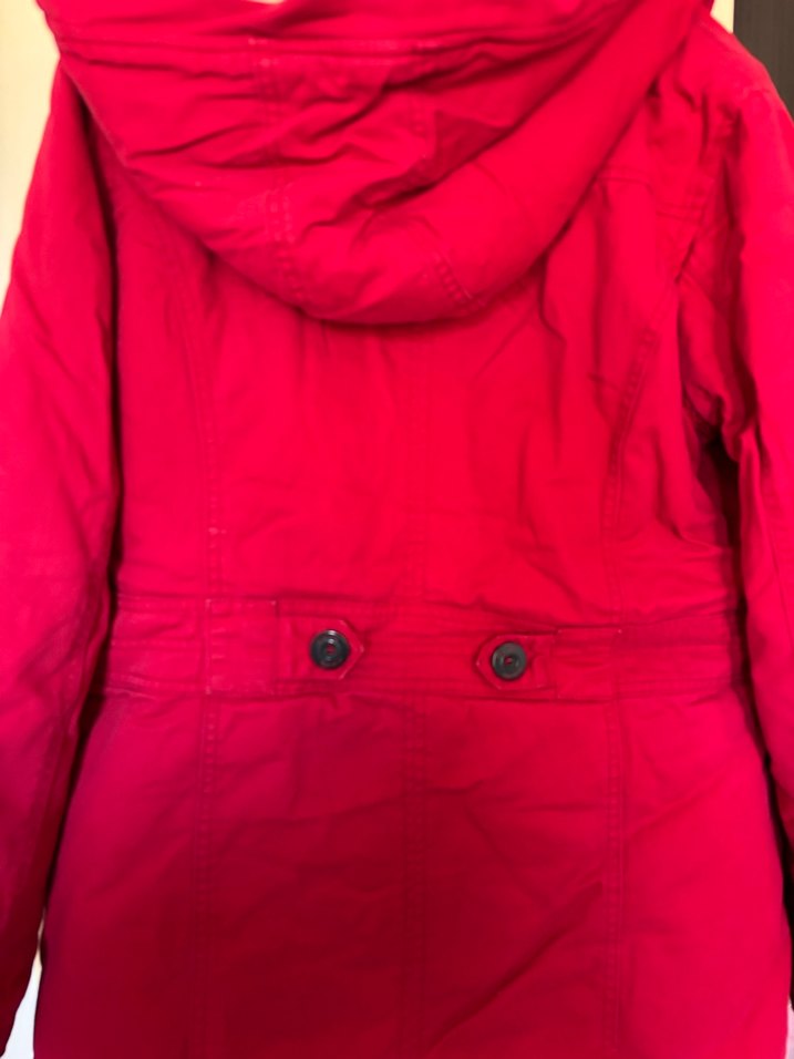 Kırmızı Fermuarlı Midi Kadın mont - Görsel 3
