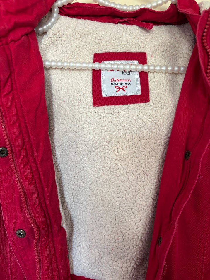 Kırmızı Fermuarlı Midi Kadın mont - Görsel 4