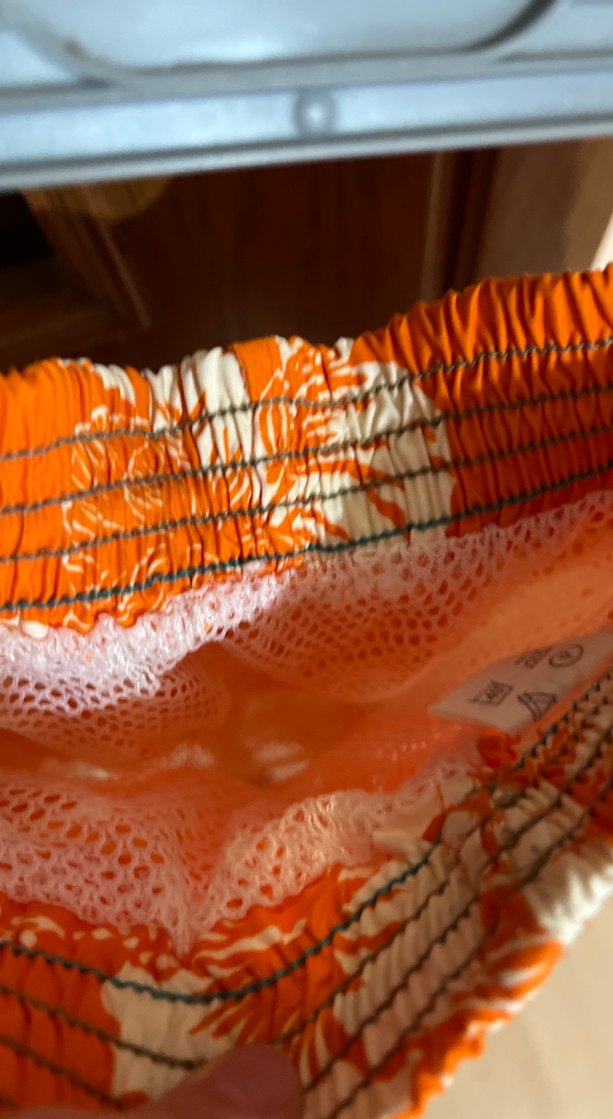 Renkli Turuncu Çiçek Desenli Erkek Mayo Şortu - Görsel 4