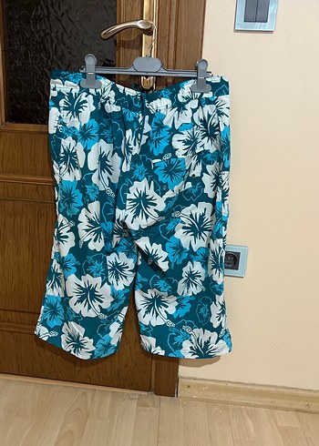 Mavi Çiçek Desenli Kemerli Erkek Mayo Şortu - Görsel 2