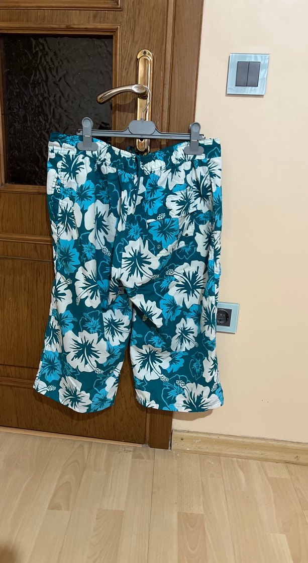 Mavi Çiçek Desenli Kemerli Erkek Mayo Şortu - Görsel 2