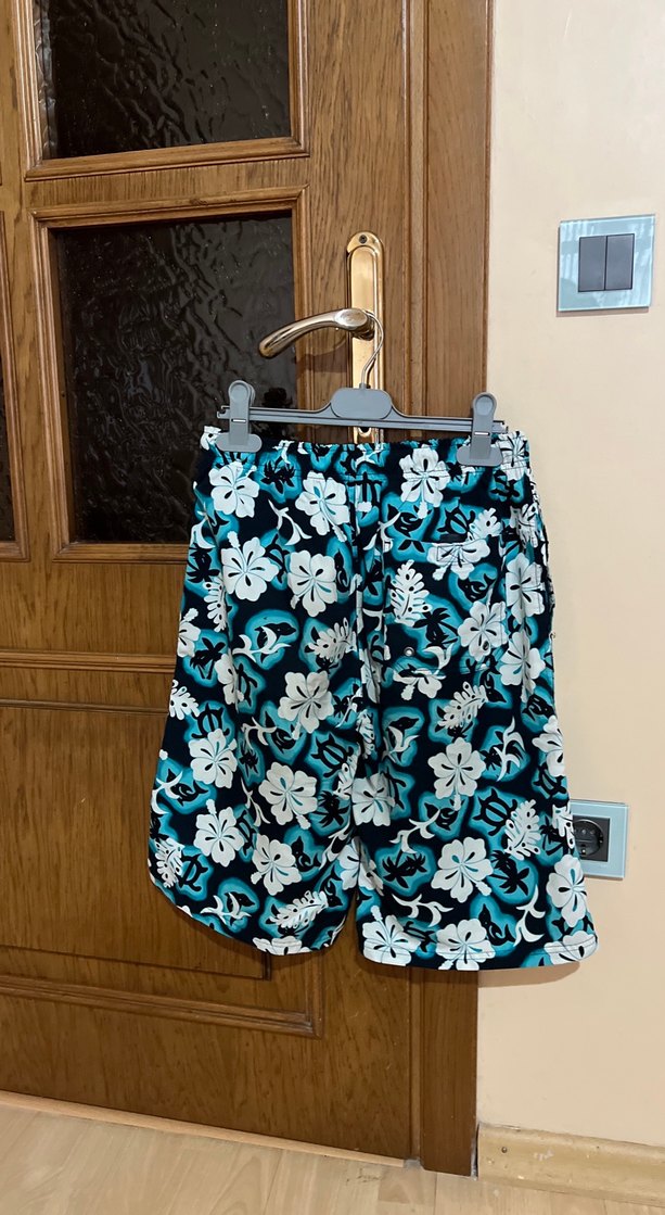 Erkek Mavi Çiçek Desenli Kısa Şort - Görsel 2
