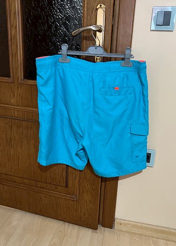 Beyaz Baskılı Mavi Erkek Mini Şort - Görsel 2