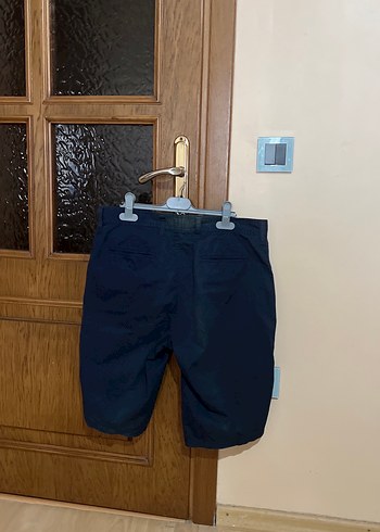 Lacivert Kemerli Erkek Kot Şort - Görsel 2