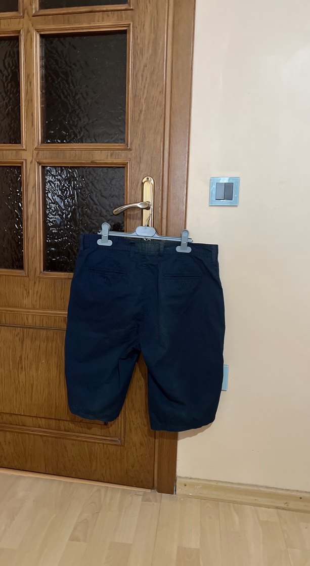 Lacivert Kemerli Erkek Kot Şort - Görsel 2