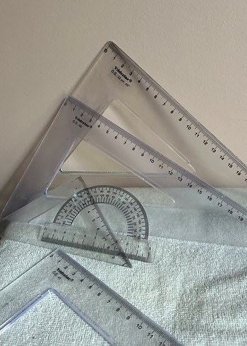 Şeffaf Gri Beyaz Okul Ölçü Seti - Görsel 2