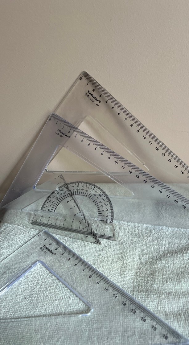 Şeffaf Gri Beyaz Okul Ölçü Seti - Görsel 2