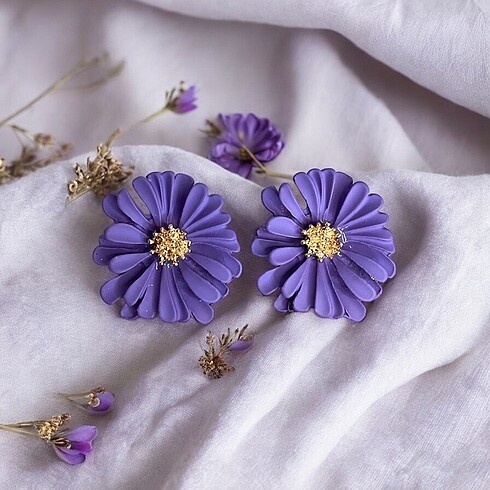 Accessorize Mor Çiçek Küpe