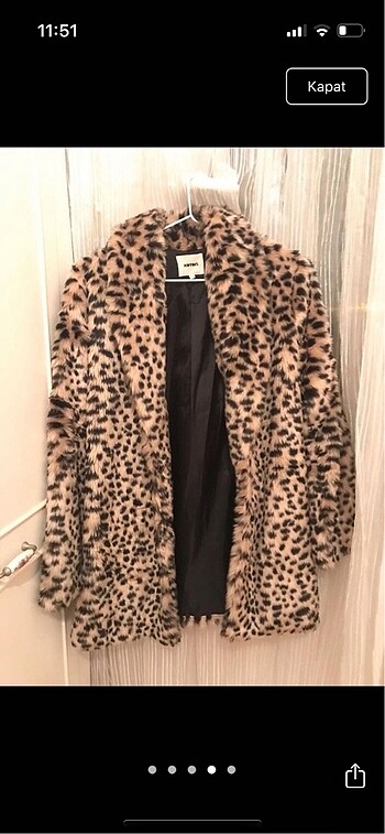 l Beden camel Renk Leopar peluş kürk