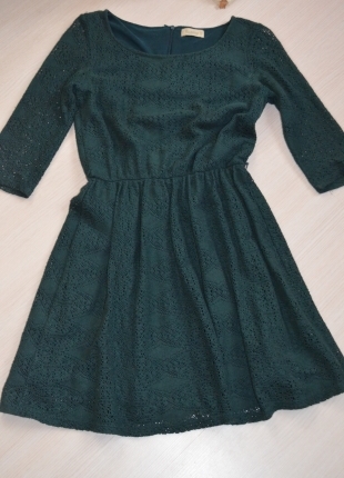 Yeşil vintage elbise