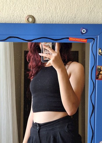 Siyah Kadın Crop Top