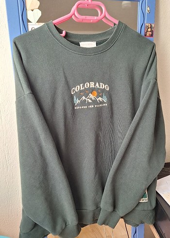 Pull and Bear Yeşil Sweatshirt
