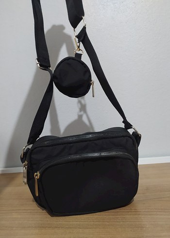Siyah Minimalist Kadın Bel ve Çapraz Çanta