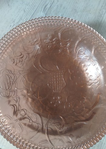 Bej Nakış Desenli Vintage Tabak - Görsel 3