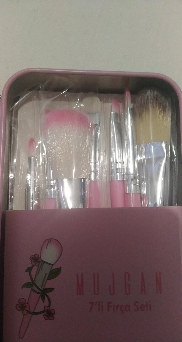 Pastel Pembe 7'li Makyaj Fırça Seti MÜJGAN - Görsel 2