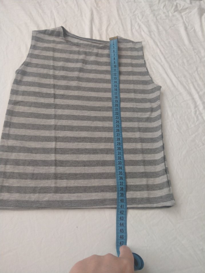 Gri Çizgili Kolsuz  garson beden çocuk tisortu - Görsel 3