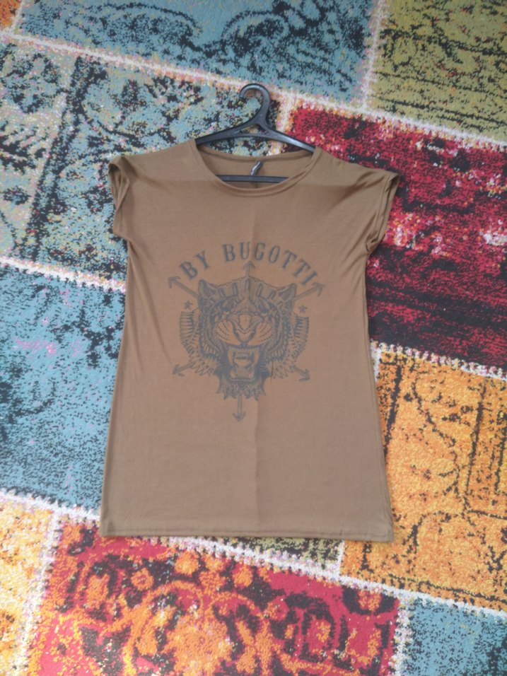 Kahverengi Baskılı bayan Tişört - Görsel 2