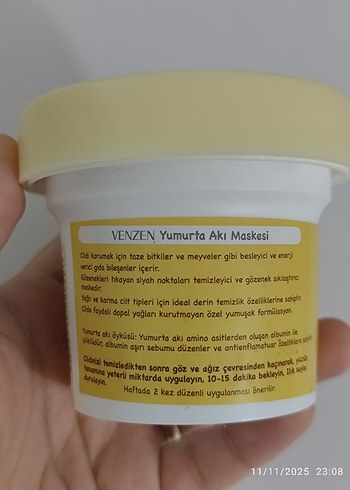 Venzen Yumurta Akı Gözenek Maskesi - Görsel 3