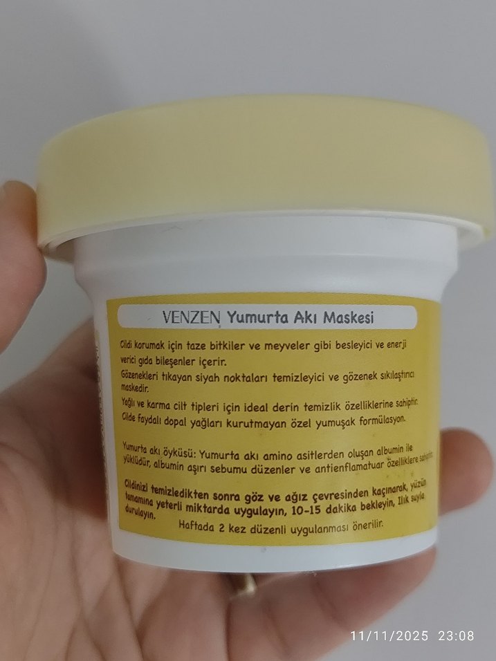 Venzen Yumurta Akı Gözenek Maskesi - Görsel 3