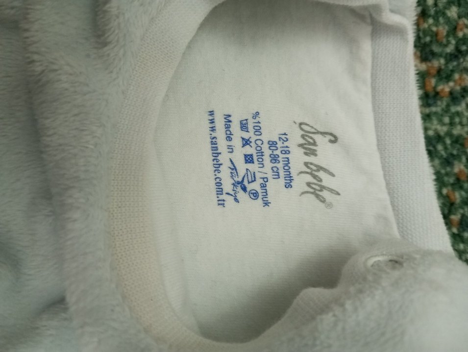 Bebek Beyaz Peluş Hastane Kıyafeti - Görsel 2