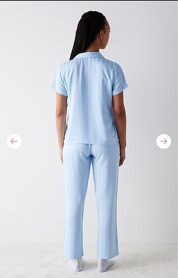 xl Beden mavi Renk Penti saten pijama takımı