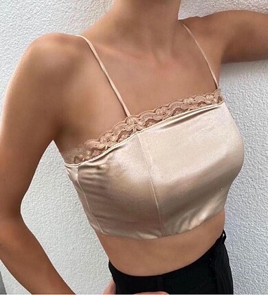 Saten askılı bej rengi büstiyer