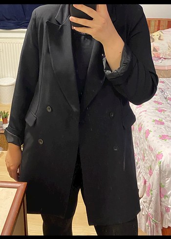 44 Beden siyah Renk Siyah Kadın Düğmeli Blazer