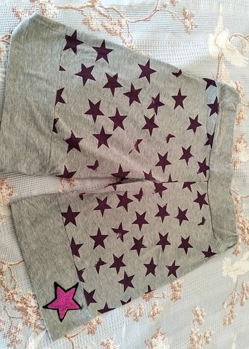 Gri Kız Çocuk Yıldız Desenli Tayt - Görsel 4