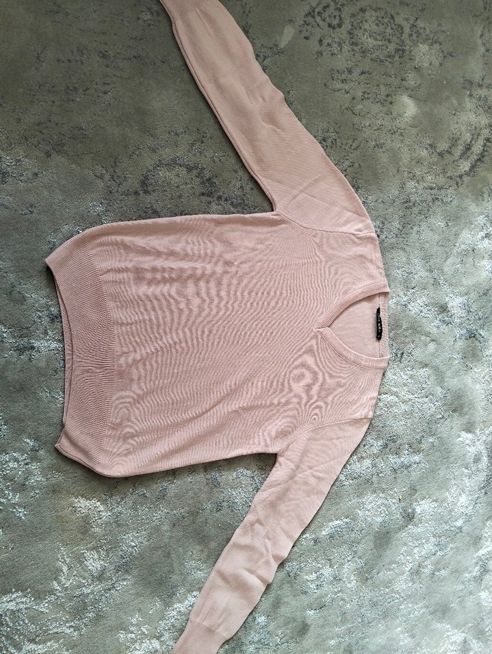 pembe Kadın Triko Bisiklet Yaka Kazak - Görsel 2