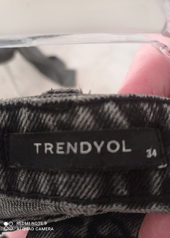 Düğmeli Gri Midi Boy Bol Kesim Kadın Kot Pantolon - Görsel 2